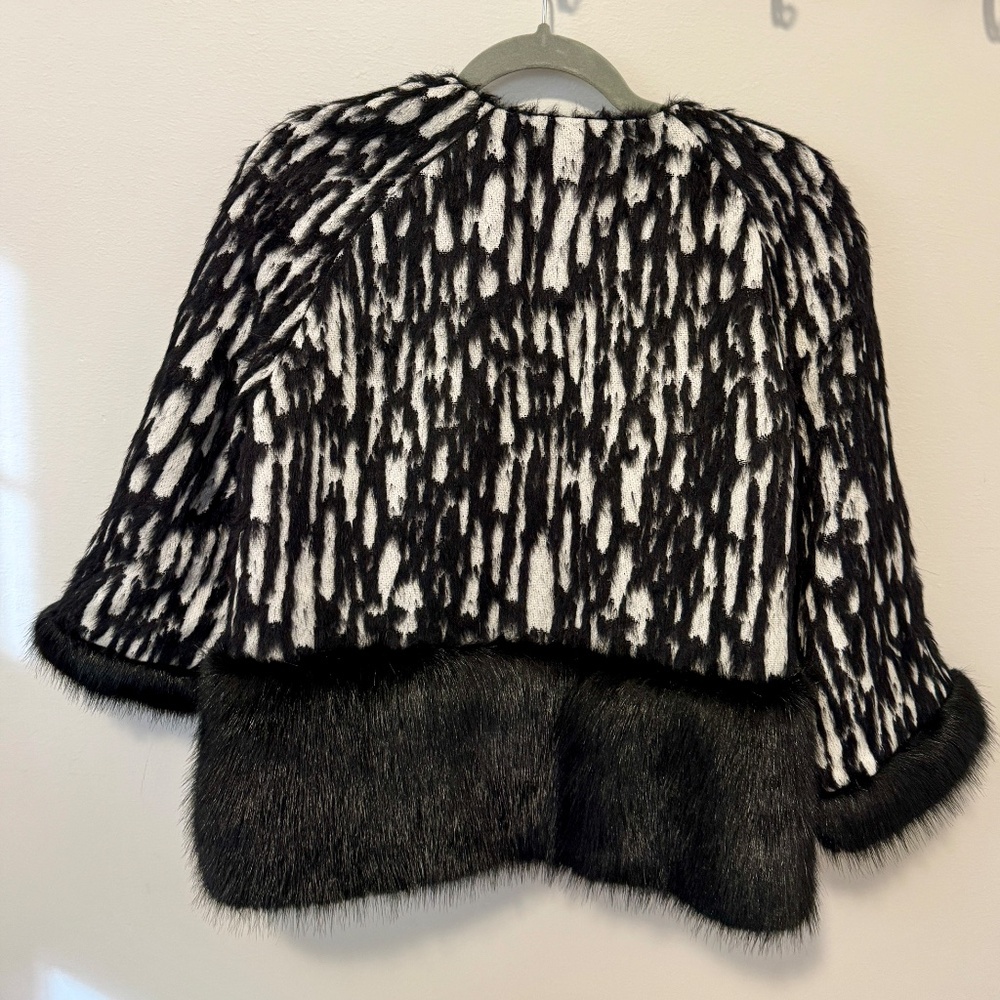 French Connection Faux Fur Crop Zip Up Jacket, Women's Size U.S. 6 - Picture 7 of 11